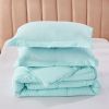 King Size Aqua 3 Piece Microfiber Reversible Comforter Set