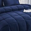 King Size Navy 3 Piece Microfiber Reversible Comforter Set