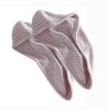 Microfiber Hair Turban Wrap Hair Drying Towels for Long Hair; Pink Grey Waves 2 Pcs