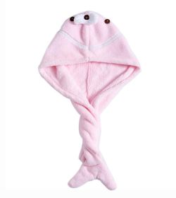 Cute Microfiber Hair Drying Towel Hair Turban for Long Hair Absorbent Water; Pink