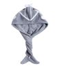 Cute Microfiber Hair Drying Towel Hair Turban for Long Hair Absorbent Water; Grey