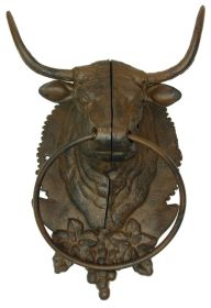 Cast Iron Bull Towel Holder  Hat Rack