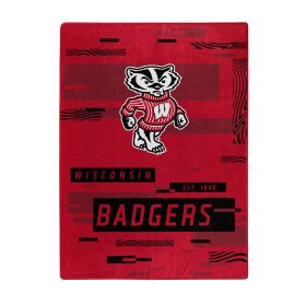 WISCONSIN OFFICIAL NCAA "Digitize" Raschel Throw Blanket; 60" x 80"