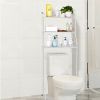 3-Tier Over-the-Toilet Shelves, Over The Toilet Storage Bathroom Space Saver Iron Storage Rack for Toilet Essentials (White) RT