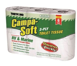 Thetford Campa-Soft RV & Marine Toilet Paper, 6 Rolls