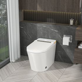 One Piece Smart Toilet With Built-In Bidet, 1.28 GPF Bidet Toilet With Heated Seat Warm Wash, Elongated Bidet Toilet With Self-Clean