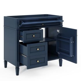 36'' Bathroom Vanity without Top Sink, Modern Bathroom Storage Cabinet with 2 Drawers and a Tip-out Drawer, Solid Wood Frame (NOT INCLUDE BASIN SINK)