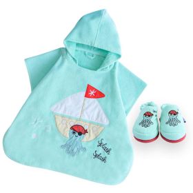 Milk&Moo Kids Poncho and House Slippers Sailor Octopus