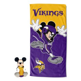 Disney NFL Mickey Vikings Splash Hugger Beach Towel