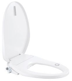 Electric Bidet Seat for Elongated Toilets,Heated Bidet Toilet Seat with Warm Water and Warm Air Dryer,Dual Self-Cleaning Nozzles