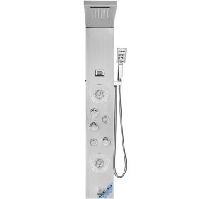 VEVOR Shower Panel System, 6 Shower Modes, LED & Display Shower Panel Tower, Rainfall, Waterfall, 4 Body Massage Jets, Tub Spout