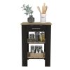 Cala Kitchen Island 23 with 3-Tier Shelf and Drawer and Towel Rack