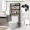 3-Tier Over The Toilet Storage Shelf with Adjustable Bottom Bar