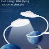 Christmas Lights; Christmas Decoration Reative Space Flying Saucer USB Night Light; Computer Desktop Lamp; For Study; Bedroom; Holiday Gift . 1 Pack