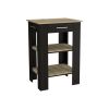 Cala Kitchen Island 23 with 3-Tier Shelf and Drawer and Towel Rack