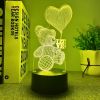 1pc 3D Night Light With Black Base; 5.35"x3.68"; Lovely Bear USB Atmosphere Desk Lamp; Decor For Kids Room And Bedroom