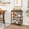 3-Tier Industrial Bar Cart with Detachable Tray for Kitchens