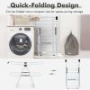 2-Level Foldable Clothes Drying Rack with Adjustable Gullwing