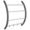 Towel Rack with Hooks Silver 22"x6.3"x28.3" Aluminum