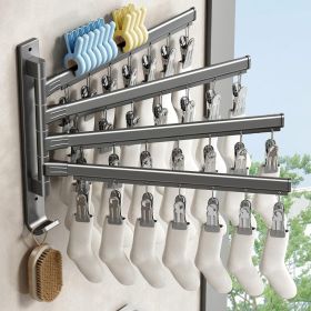 Sock Drying Rack Wall Mounted Rotate Drying Hangers with 28 Clips Laundry Rack for Bra Gloves Hat Baby Cloth Underwear