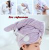 Cute Microfiber Hair Drying Towel Hair Turban for Long Hair Absorbent Water; Grey