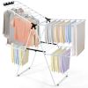 2-Level Foldable Clothes Drying Rack with Adjustable Gullwing