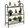 3-Tier Scrollwork Designed Metal Plant Stand