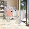 2-Level Foldable Clothes Drying Rack with Adjustable Gullwing