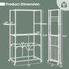 68.5 Inches Foldable Aluminum Laundry Rack with Hanging Rods and Drying Shelves