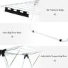 2-Level Foldable Clothes Drying Rack with Adjustable Gullwing