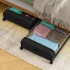 2Packs Under Bed Storage Containers Rolling Clothing Organizer 42L/11Gal Under Bed Drawers with Clear Lid 360° Lockable Rolling Wheels Strap Handles