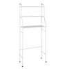 3-Tier Over-the-Toilet Shelves, Over The Toilet Storage Bathroom Space Saver Iron Storage Rack for Toilet Essentials (White) RT