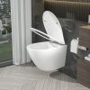 Wall Hung Toilet Bowl, Elongated Toilet Wall Mounted in White