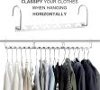 8 Pack Space Saving Hangers, Stainless Steel Space Saver Hangers for Clothes, Cascading Space Saving Closet Clothing Hanger Organizer Space Saver