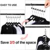 8 Pack Space Saving Hangers, Stainless Steel Space Saver Hangers for Clothes, Cascading Space Saving Closet Clothing Hanger Organizer Space Saver