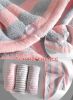 Microfiber Hair Turban Wrap Hair Drying Towels for Long Hair; Pink Grey Waves 2 Pcs