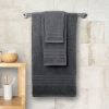 Tower 12 Pack Set Bath & Hand Towels 100% Cotton Soft & Plush Highly Absorbent Quick Dry Bathroom Decor Spa Hotel Gray