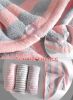 Microfiber Hair Turban Wrap Hair Drying Towels for Long Hair; Grey Pink Stripes 2 Pcs