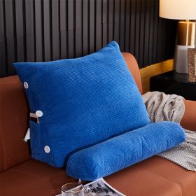 Waist Backrest Pillow Bedside Backrest Lumbar Cushion Bed Sofa (Option: Royal Blue-60x22x50cm without headrest)