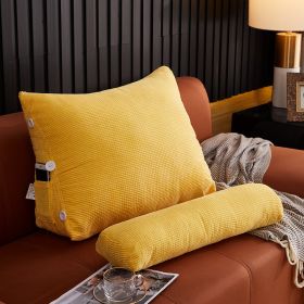 Waist Backrest Pillow Bedside Backrest Lumbar Cushion Bed Sofa (Option: Yellow-45x22x50cm with headrest)