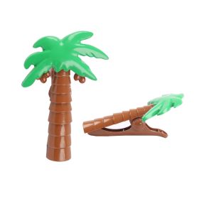 2PCS Beach Towel Clips, Jumbo Size Towel Clips for Chairs Cruise Patio and Pool Accessories (Color: Coconut Tree)