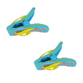 2PCS Beach Towel Clips, Jumbo Size Towel Clips for Chairs Cruise Patio and Pool Accessories (Color: Slippers)