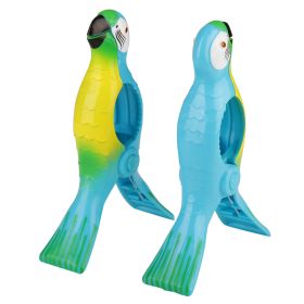 2PCS Beach Towel Clips, Jumbo Size Towel Clips for Chairs Cruise Patio and Pool Accessories (Color: Blue Parrot)