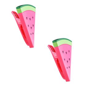 2PCS Beach Towel Clips, Jumbo Size Towel Clips for Chairs Cruise Patio and Pool Accessories (Color: Watermelon)