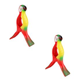 2PCS Beach Towel Clips, Jumbo Size Towel Clips for Chairs Cruise Patio and Pool Accessories (Color: Red parrot)