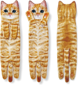 Cat Funny Hand Towels for Bathroom Kitchen (Color: Orange)