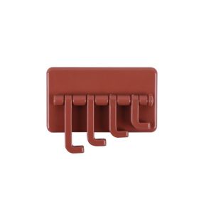 Self-Adhesive Hook Creative Wall Mounted Hook Towel Clothes Hanger Bathroom Hook Bag Key Holder Space Saving Hook (Color: Red)