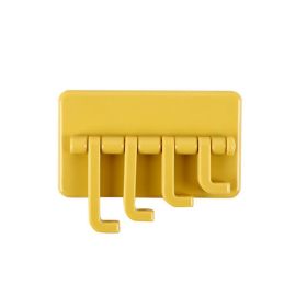 Self-Adhesive Hook Creative Wall Mounted Hook Towel Clothes Hanger Bathroom Hook Bag Key Holder Space Saving Hook (Color: yellow)