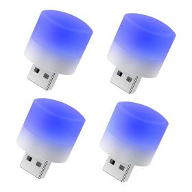 4Pcs USB Night Light; Energy-Saving Light; USB Light Bulb; Compact LED Bulb; Portable Lighting; Ambient Lighting; Decorative Lamp; Mini USB Light For (Color: Blu-ray 4 Pack)