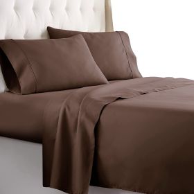 Full Size Sheets Set - Bedding Sheets & Pillowcases w/ 16 inch Deep Pockets - Fade Resistant & Machine Washable - 4 Piece 1800 Series Full Bed Sheet S (Piece Type: 4 Piece 1800 Series Full Bed, Color: Brown)